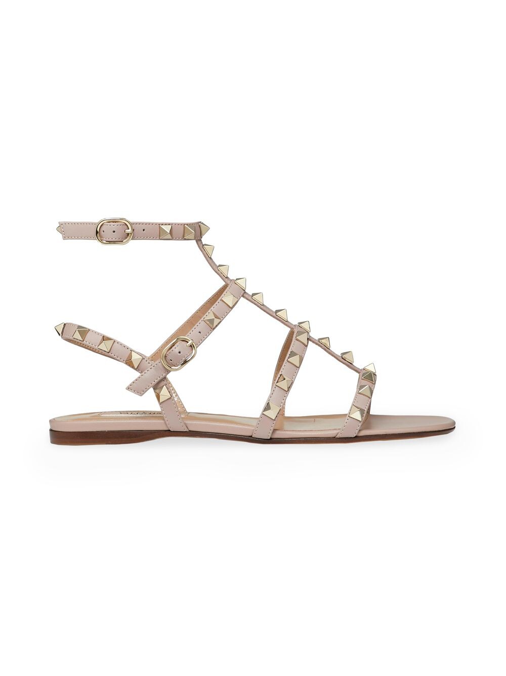 

Сандалии Rockstud из телячьей кожи на плоской подошве с ремешками Valentino Garavani