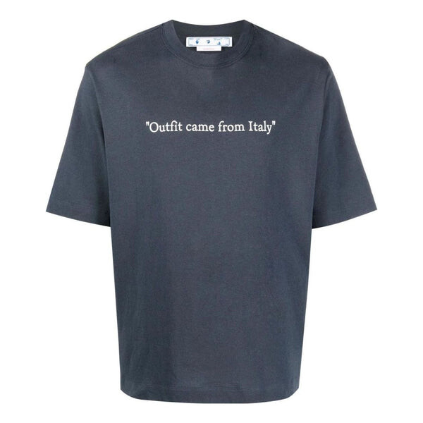 

Футболка OFF-WHITE SS22 Alphabet Printing Solid Color Cotton Short Sleeve Blue, мультиколор