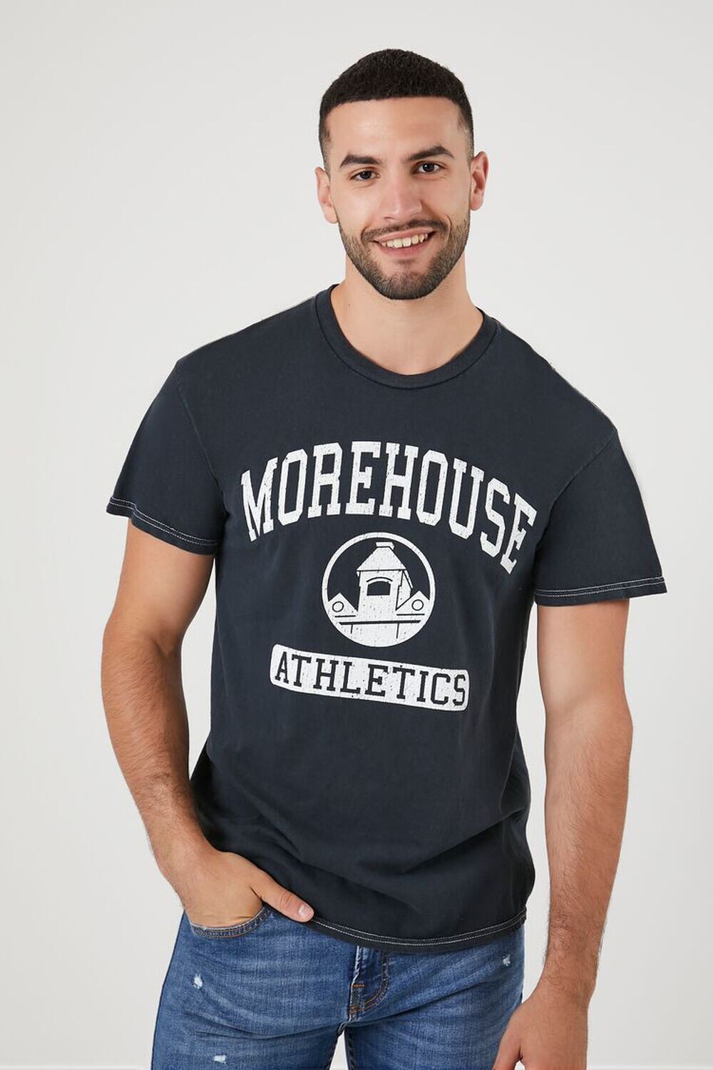 Футболка с рисунком Morehouse Athletics Forever 21, черный