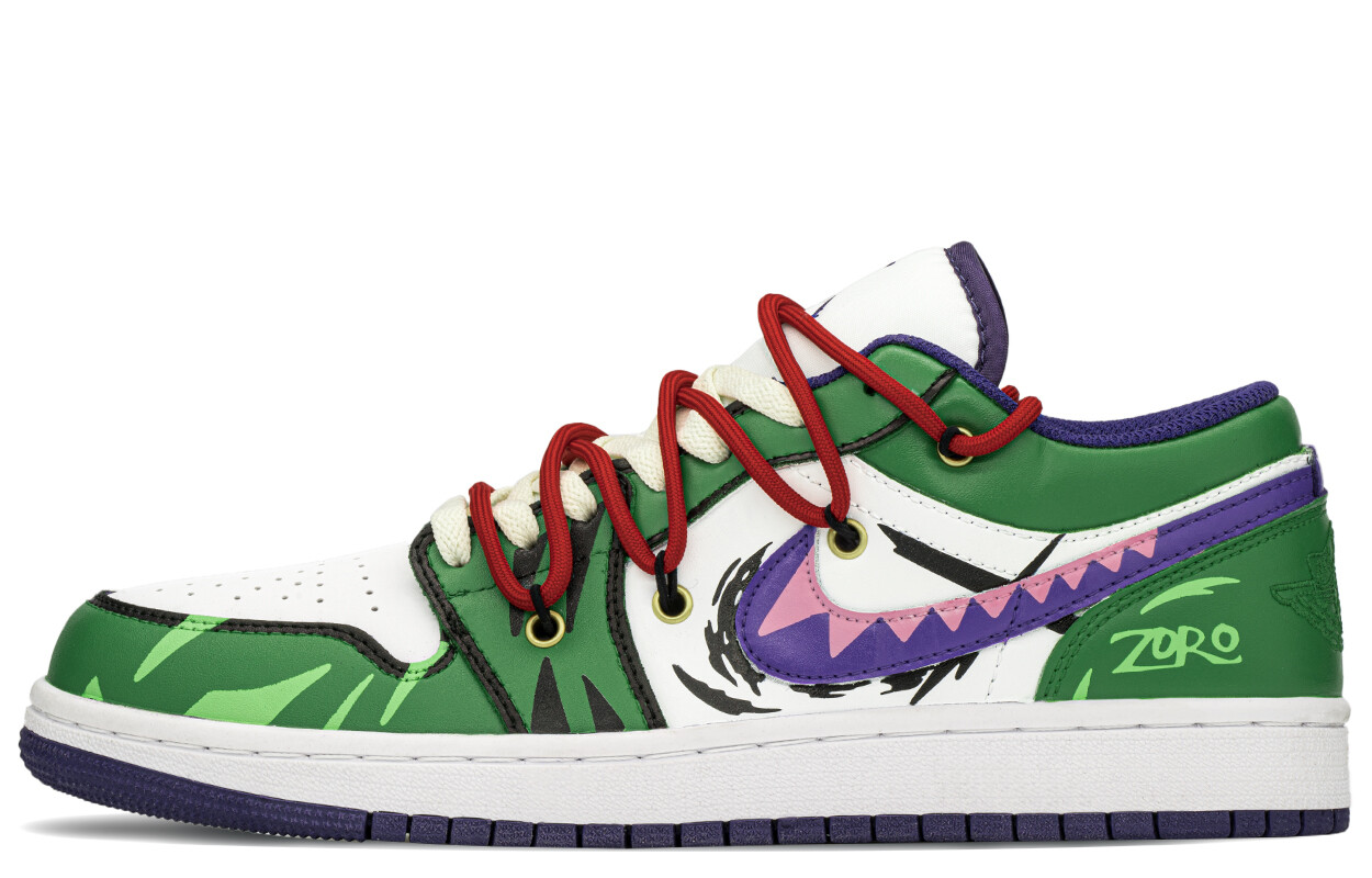 

Кроссовки Air Jordan 1 Vintage Basketball Shoes Men Low-top Green/purple, фиолетовый