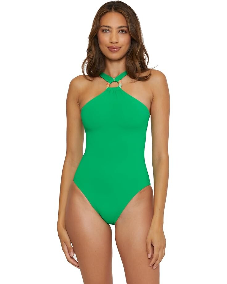 

Купальник BECCA Baja Mar High Neck One Piece, цвет Verde
