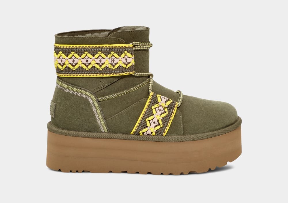 

Сапоги Classic Mini II Braid Platform UGG, зеленый