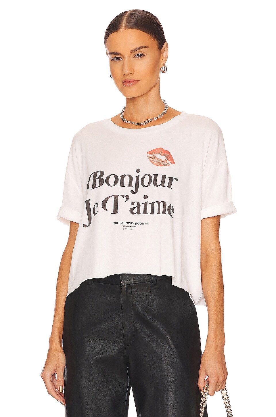 

Футболка The Laundry Room Je T'aime Crop Oversized, белый