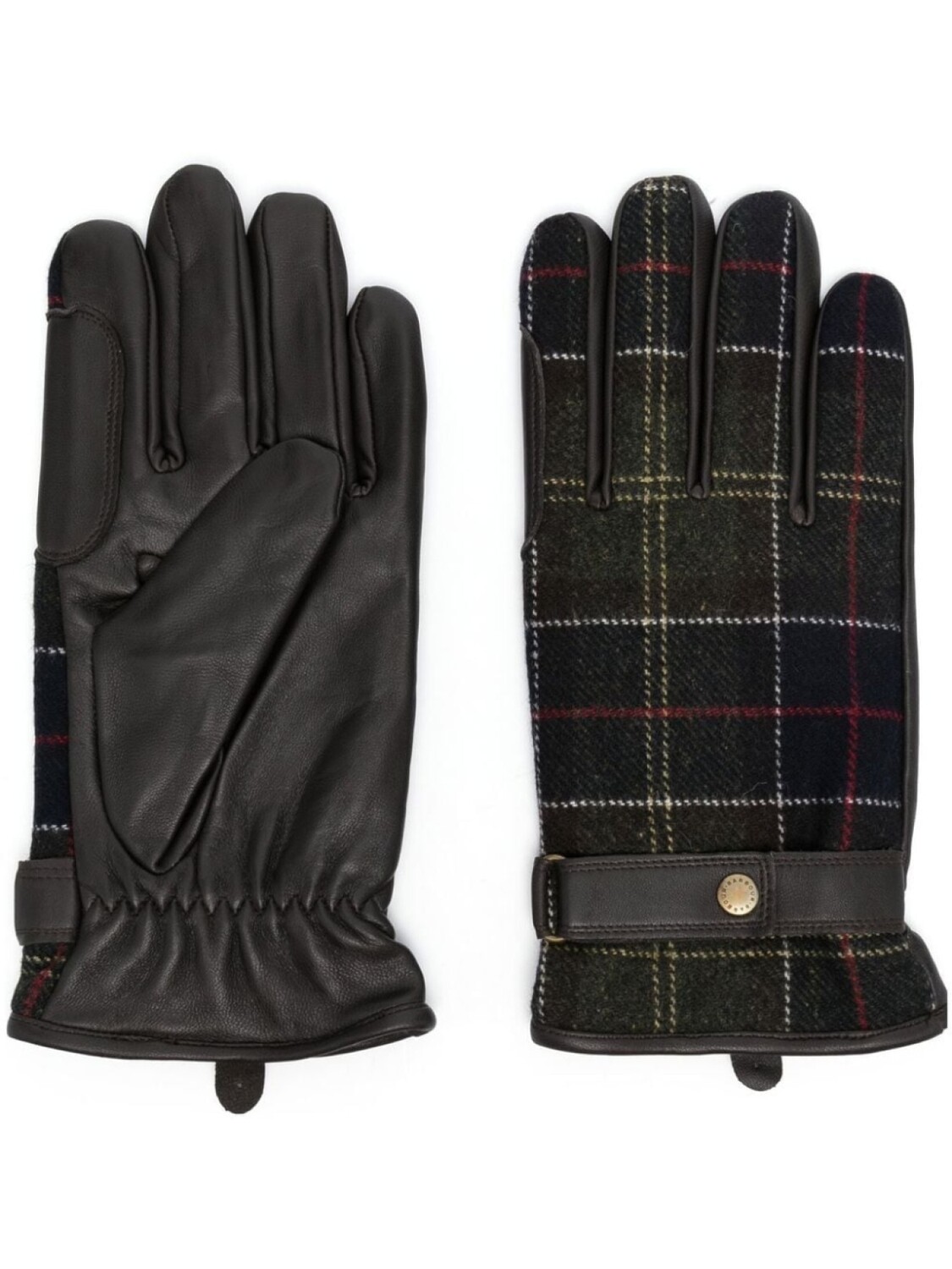 

Barbour перчатки Newbrough в клетку тартан, коричневый