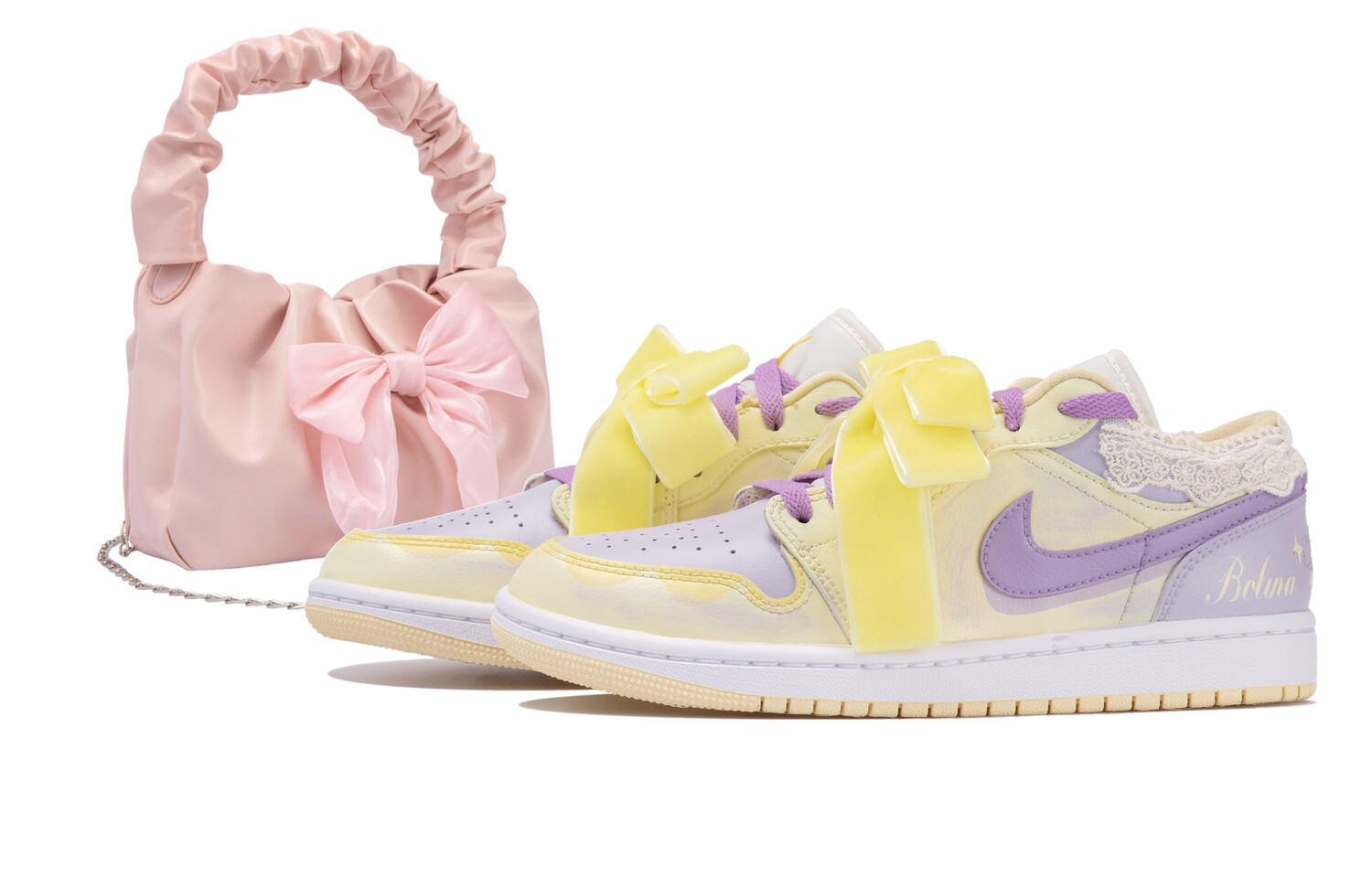 

Jordan Air Jordan 1 винтажные баскетбольные кроссовки женские, Yellow Purple