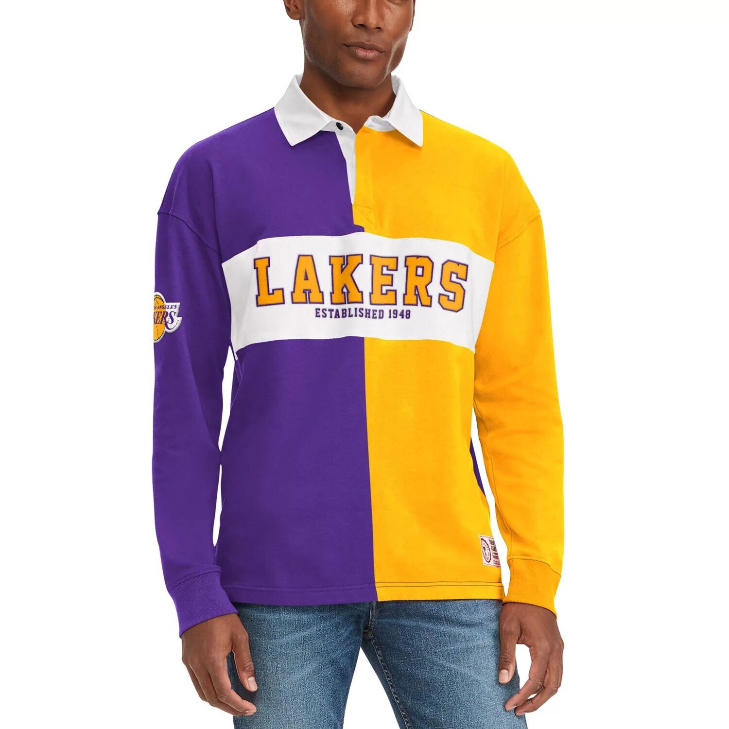 

Мужская футболка Tommy Jeans фиолетового/золотого цвета с длинным рукавом Los Angeles Lakers Ronnie Rugby, Фиолетовый