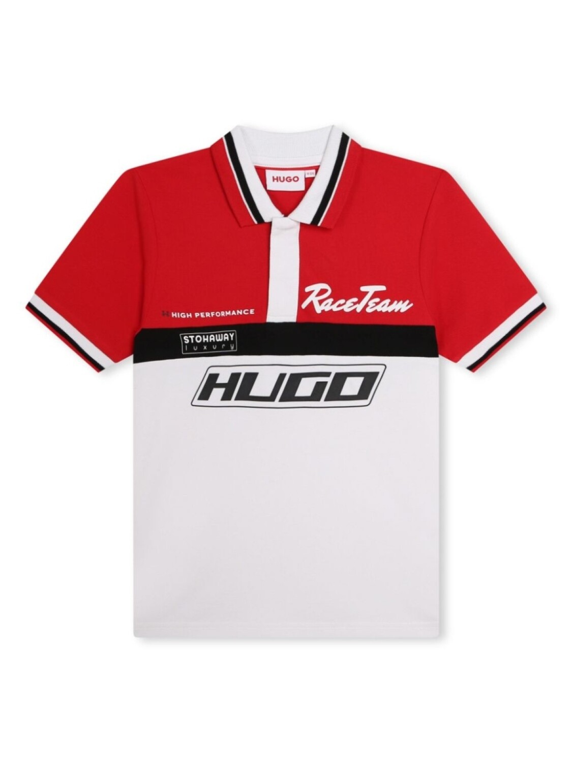 

HUGO KIDS рубашка поло из ткани пике с логотипом, красный