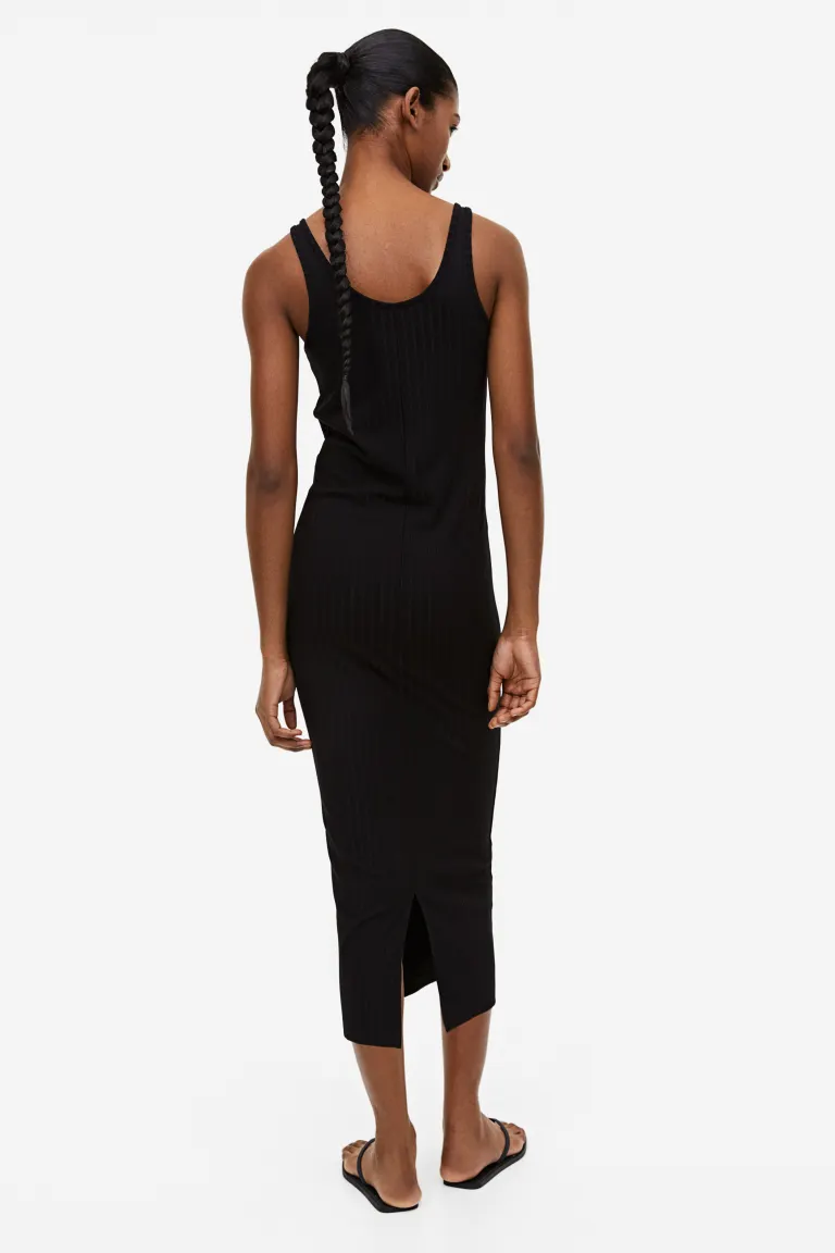 

Платье-боди со сборками H&M, черный