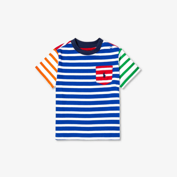 

Футболка из хлопкового джерси с фирменной вышивкой baby boy Polo Ralph Lauren, синий