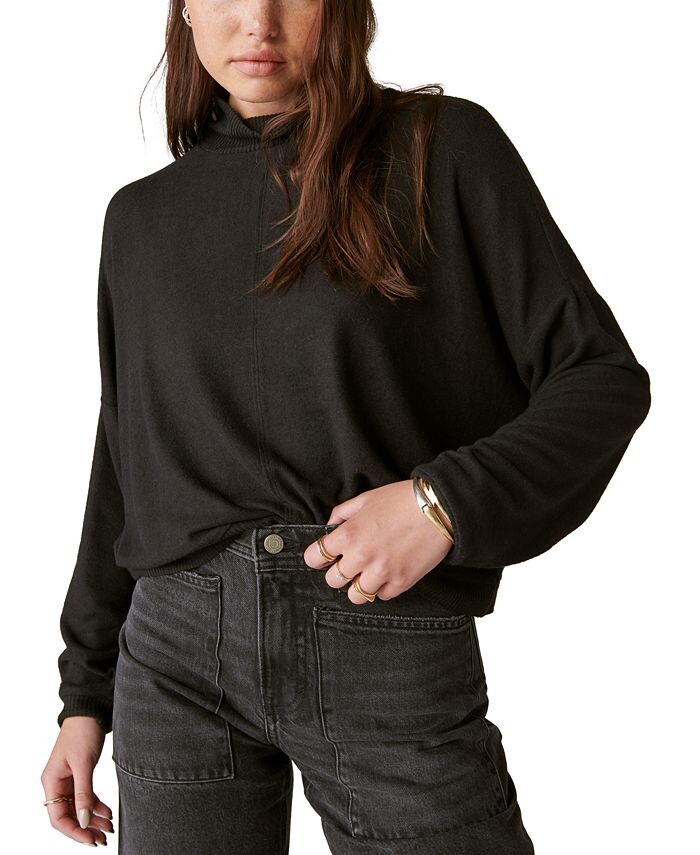 

Женский топ из джерси Cloud с воротником-стойкой Lucky Brand, черный