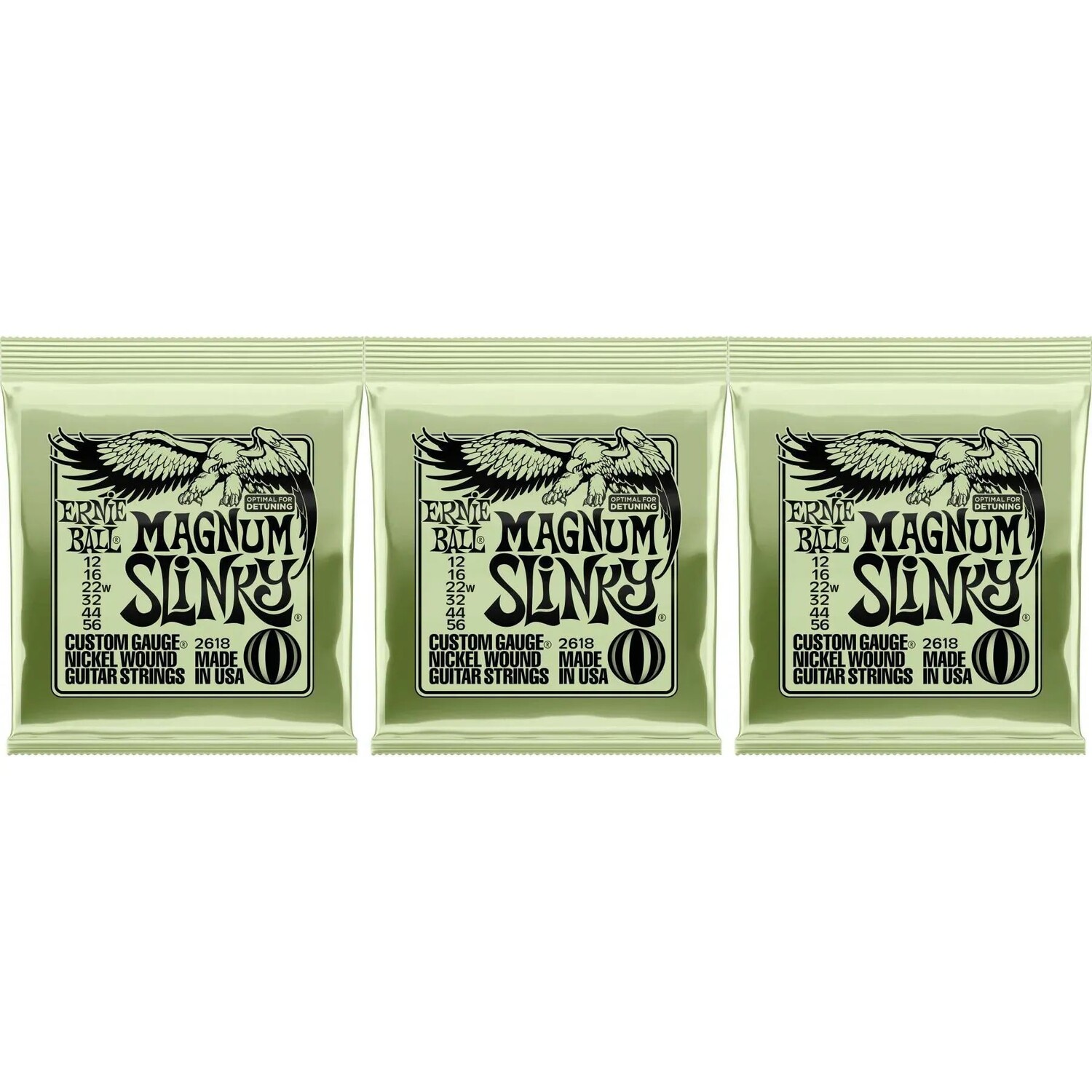 

Струны для электрогитары Ernie Ball 2618 Magnum Slinky с никелевой обмоткой — .012-.056 (3 шт.)