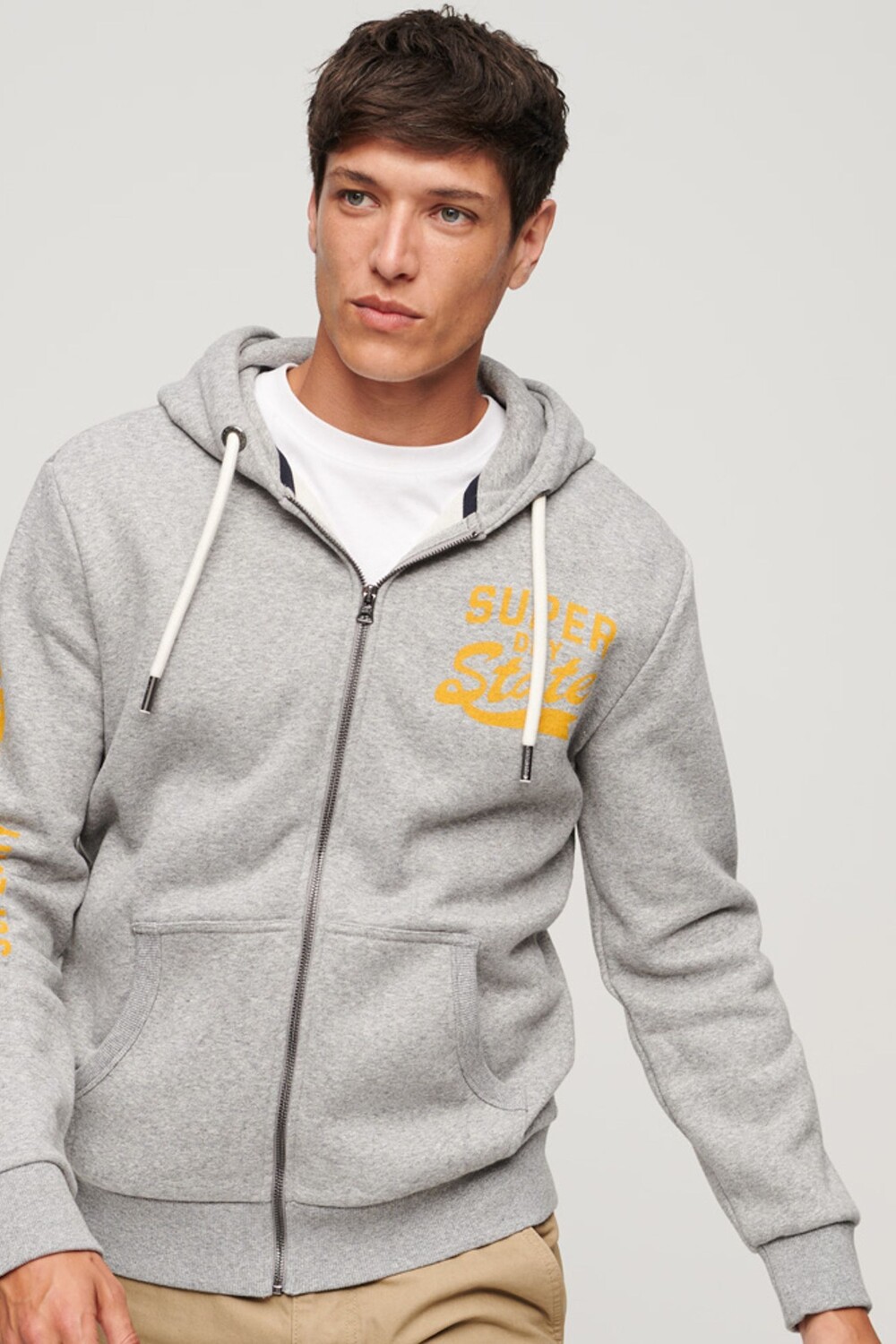 

Толстовка на молнии с рисунком Athletic College Superdry, серый