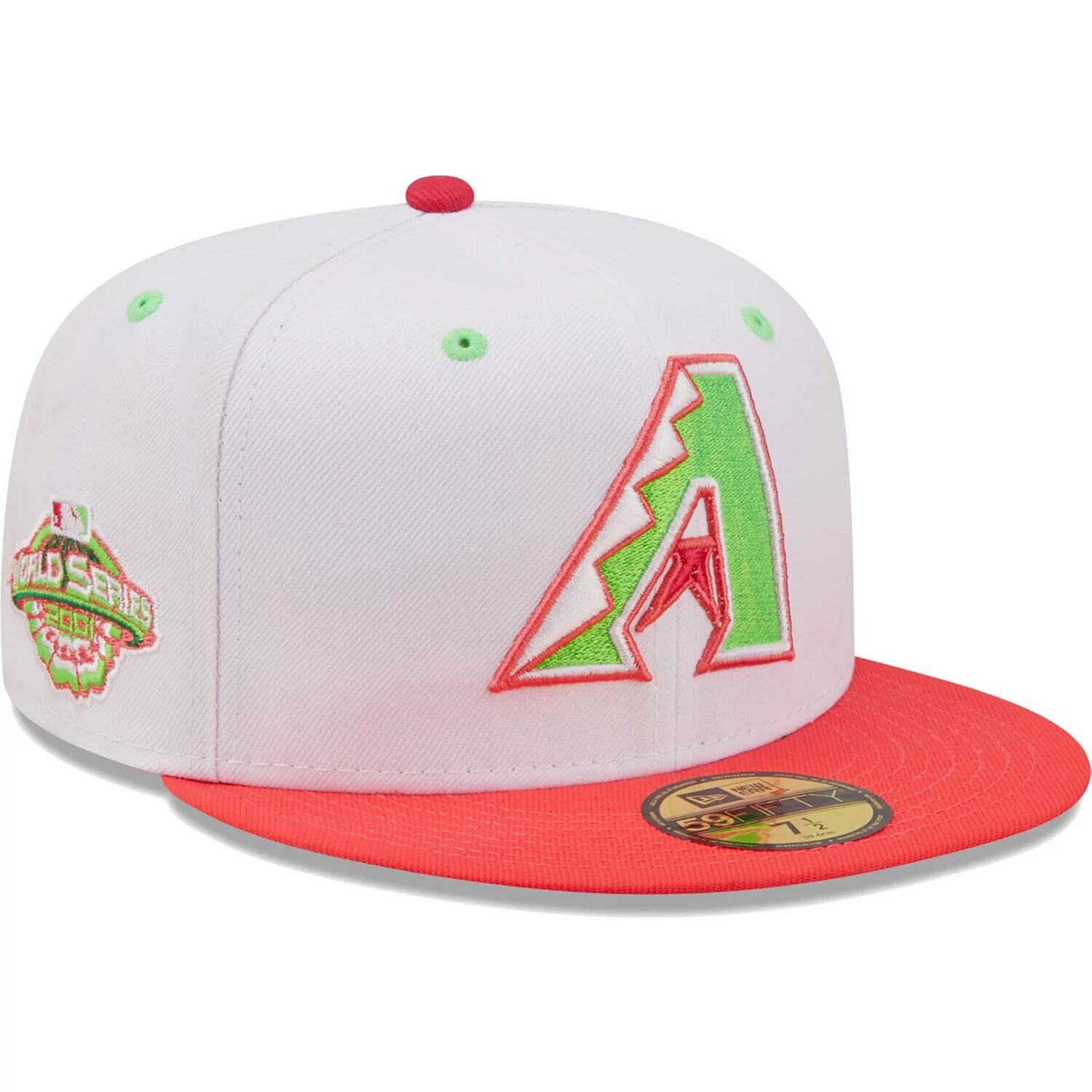 

Мужская облегающая шляпа New Era White/Coral Arizona Diamondbacks 2001 World Series Strawberry Lolli 59FIFTY