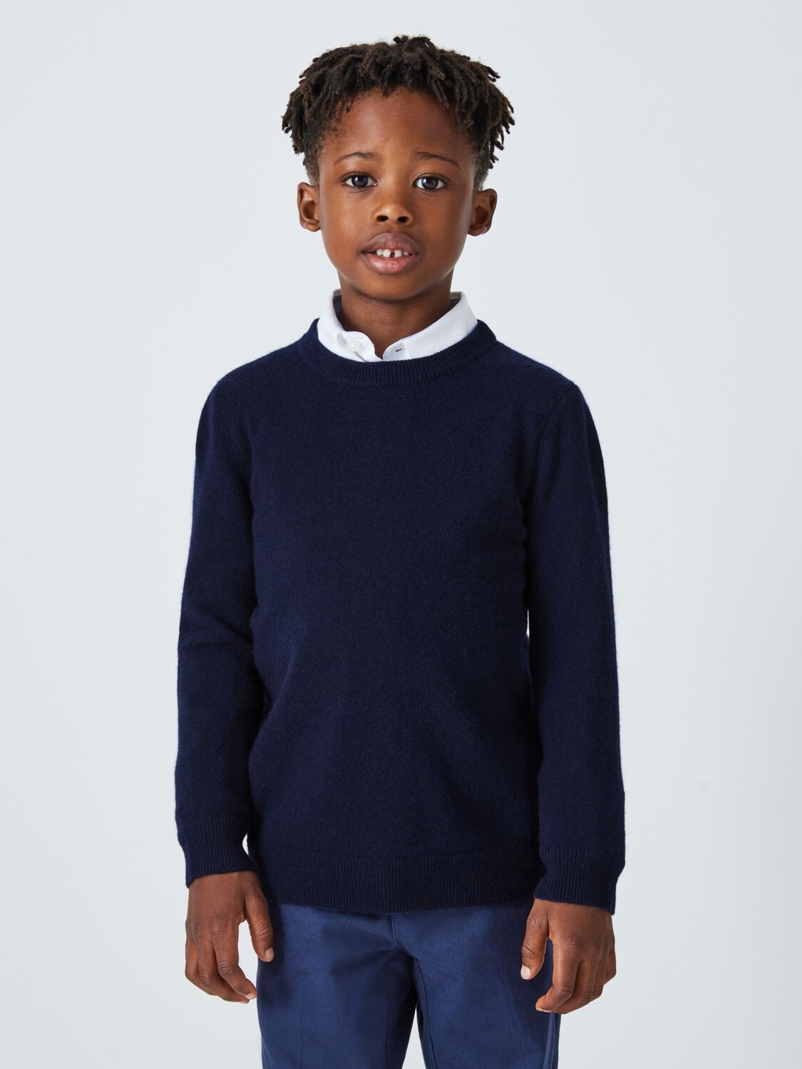 

Детский однотонный кашемировый джемпер Heirloom Collection John Lewis Heirloom Collection, темно-синий