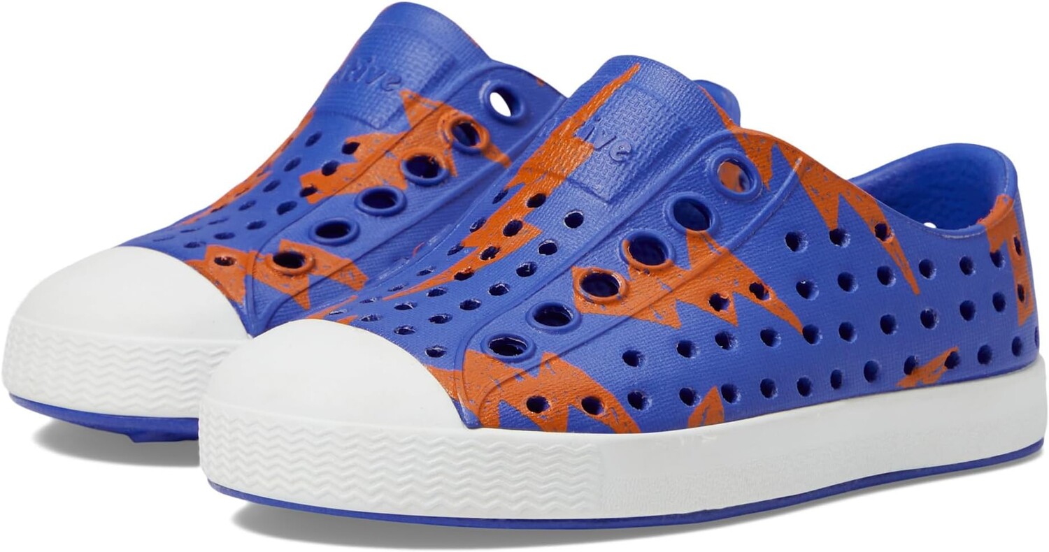 

Кроссовки Jefferson Sugarlite Print Native Shoes Kids, цвет UV Blue/Shell White/LaFlame Lightning