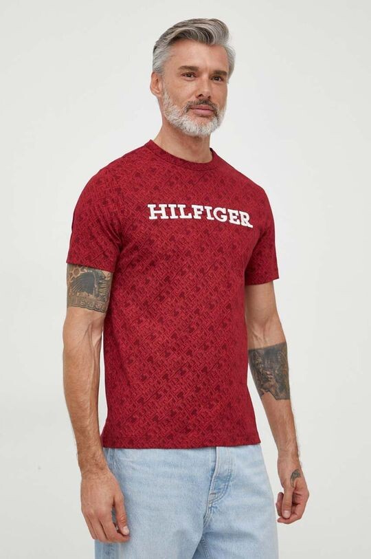 

Хлопковая футболка Tommy Hilfiger, гранат