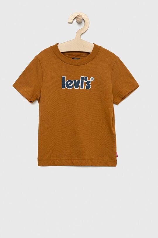 

Детская хлопковая футболка Levi's, коричневый