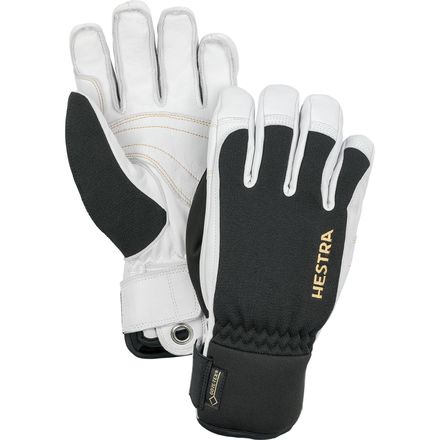 Армейские кожаные короткие перчатки GORE-TEX мужские Hestra, черный/белый цена и фото