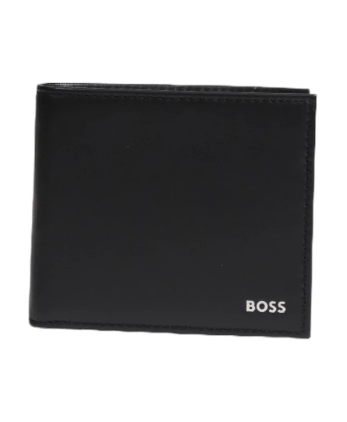 

Кожаный кошелек – простой стиль Hugo Boss, черный