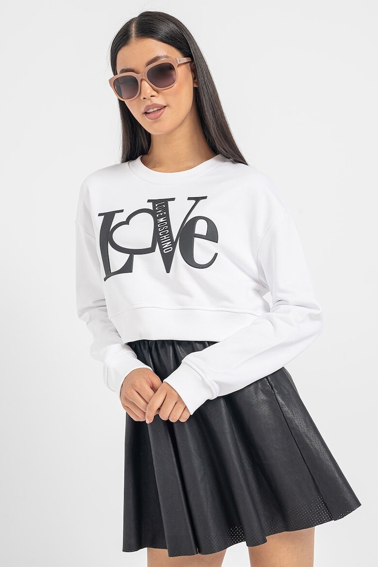 

Укороченная толстовка с логотипом Love Moschino, черный