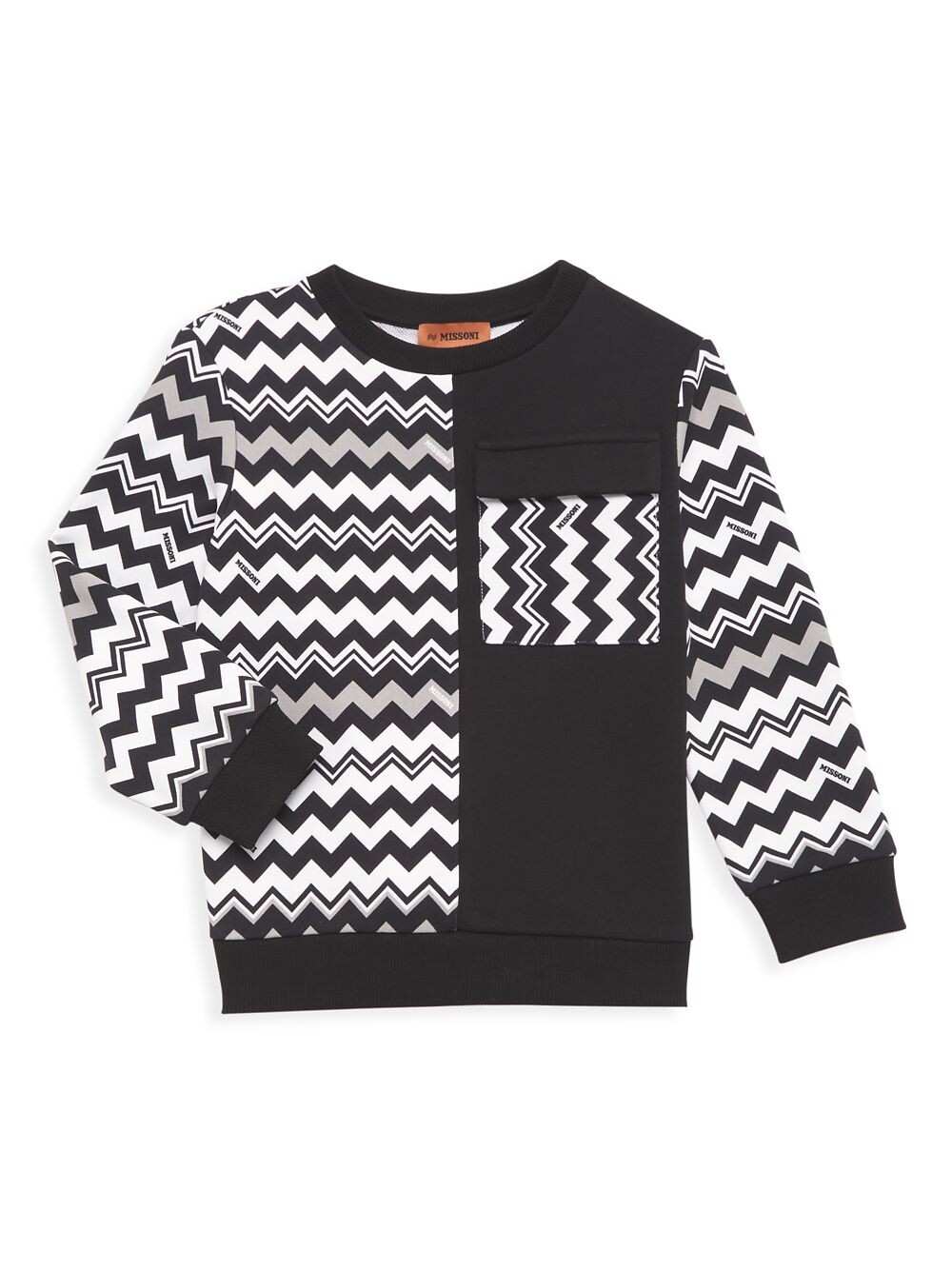 

Толстовка с шевронным принтом для маленьких девочек и девочек Missoni, черный