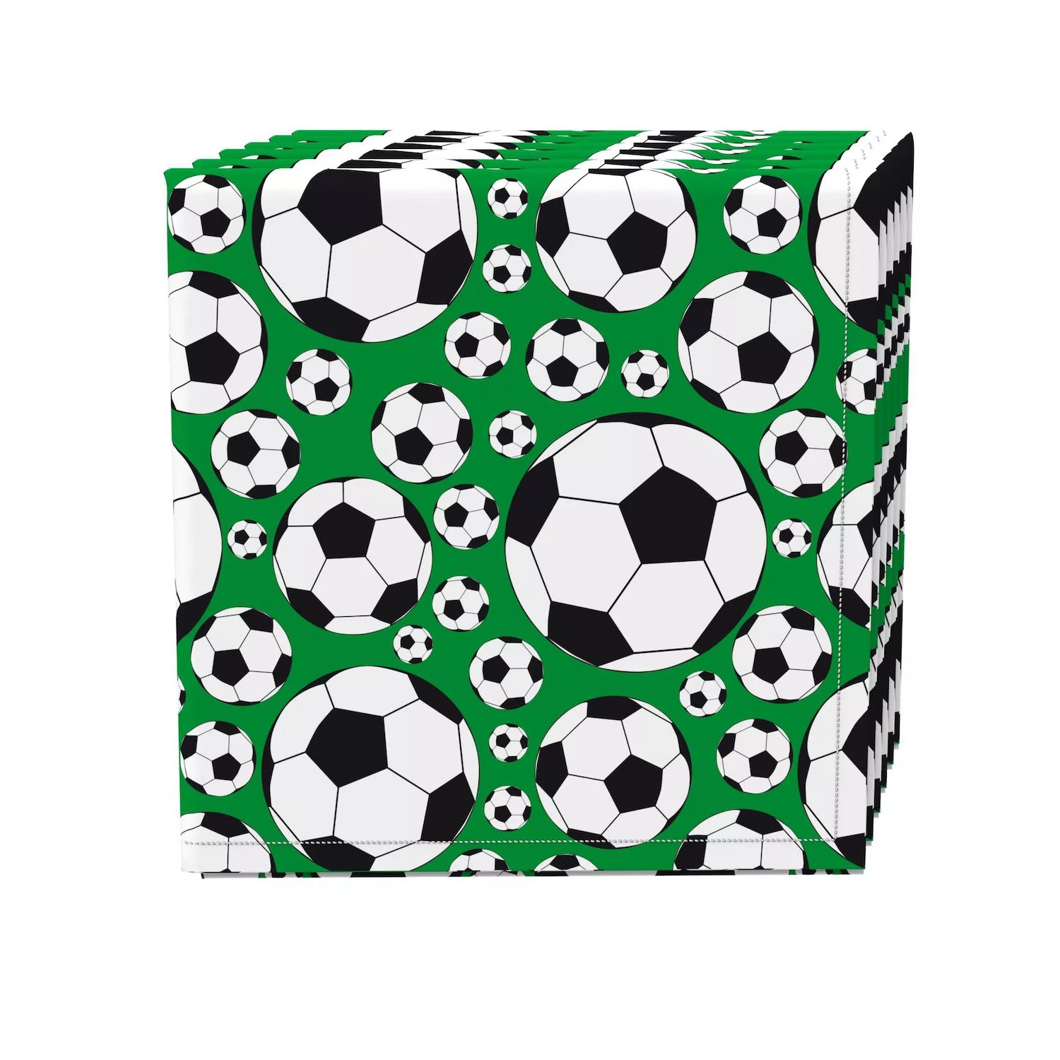 Набор салфеток из 4 шт., 100 % хлопок, 20x20 дюймов, зеленые футбольные мячи фотографии