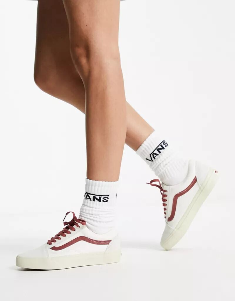 

Кроссовки Vans Old Skool кремового цвета с винтажными цветными акцентами
