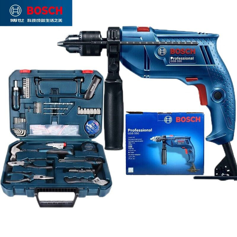 Дрель электрическая Bosch GSB550 + набор инструментов