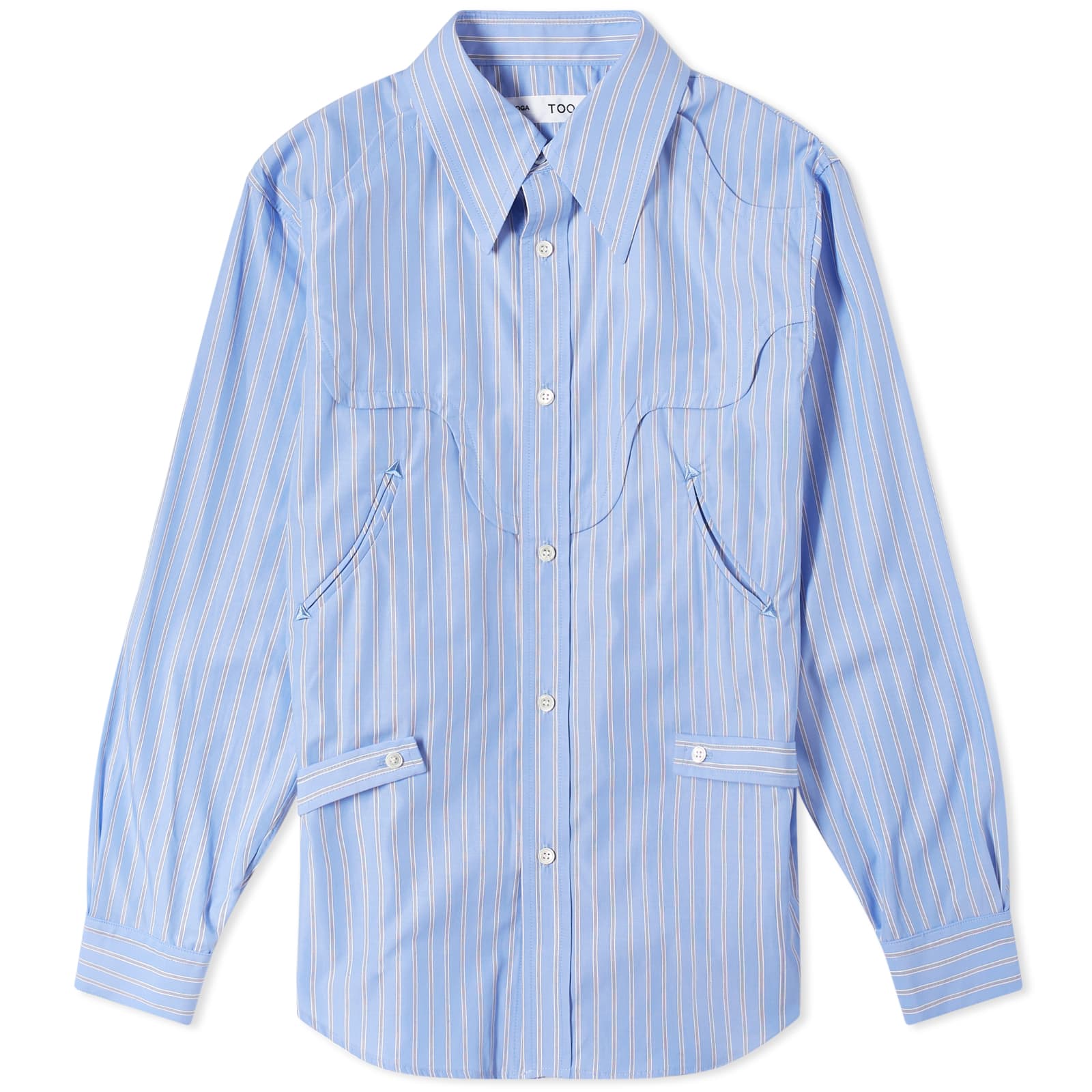 Рубашка Toga Stripe Cotton, светло-синий рубашки my twin twinset рубашка в полоску