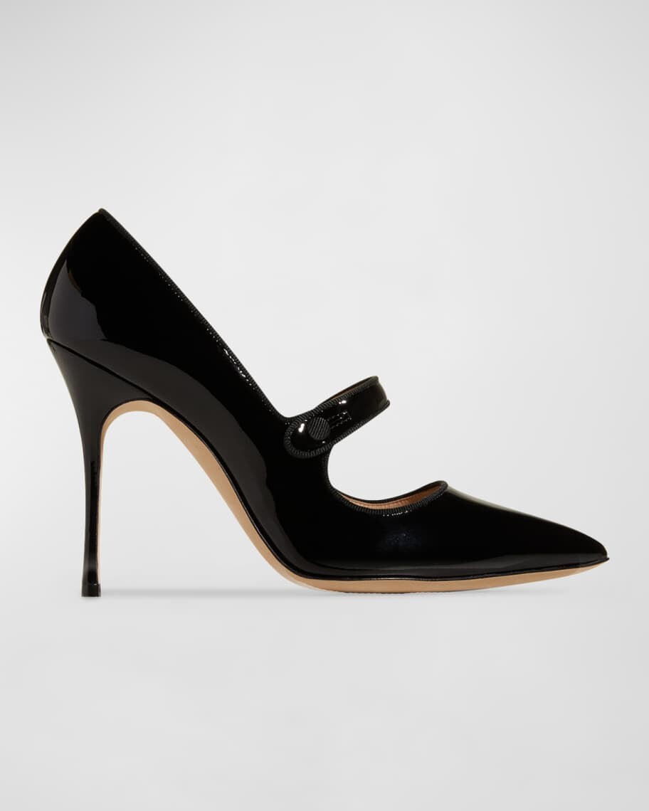 

Патентованные туфли-лодочки Campari Mary Jane Manolo Blahnik