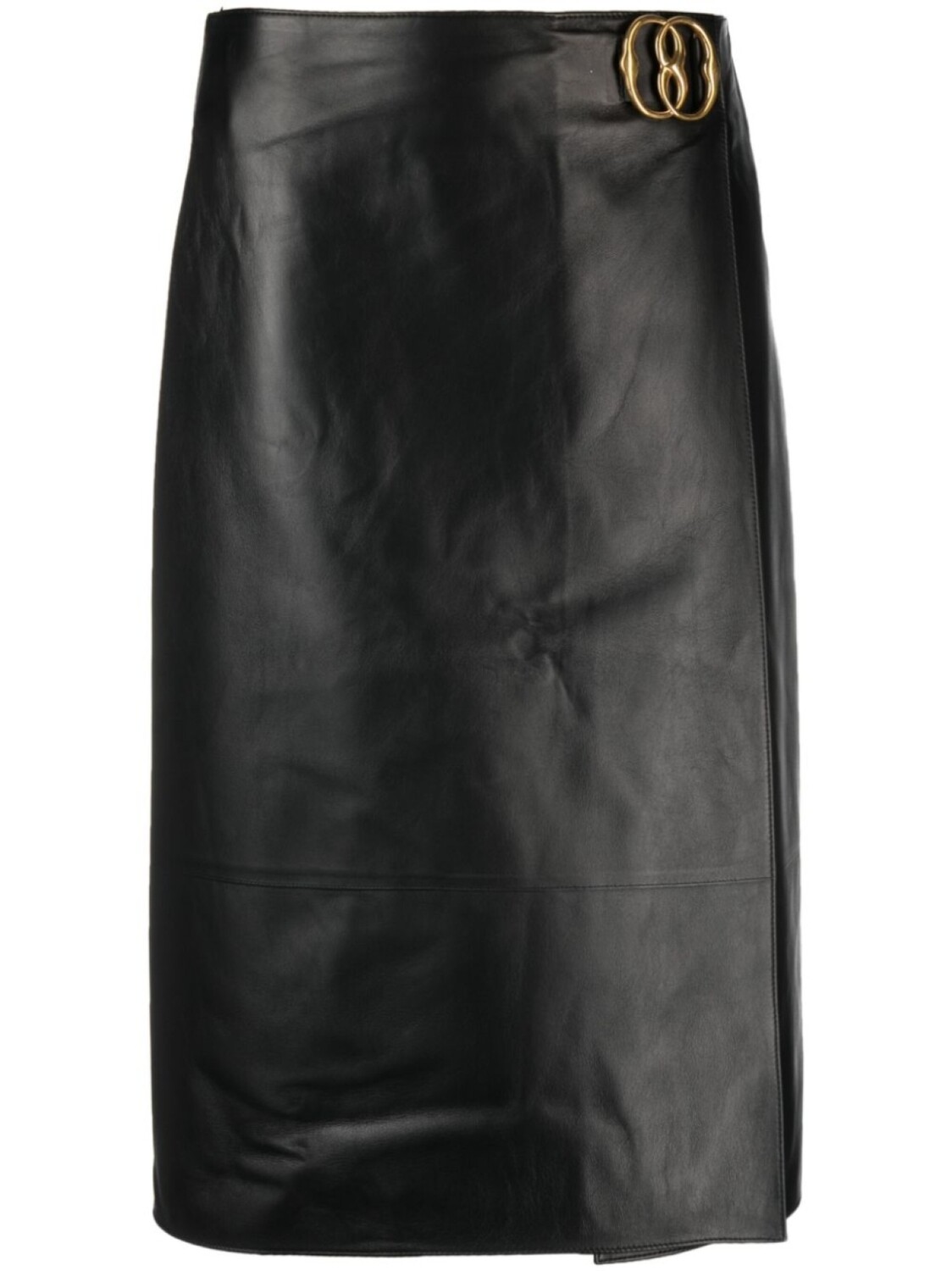 

Bally кожаная юбка с логотипом, черный