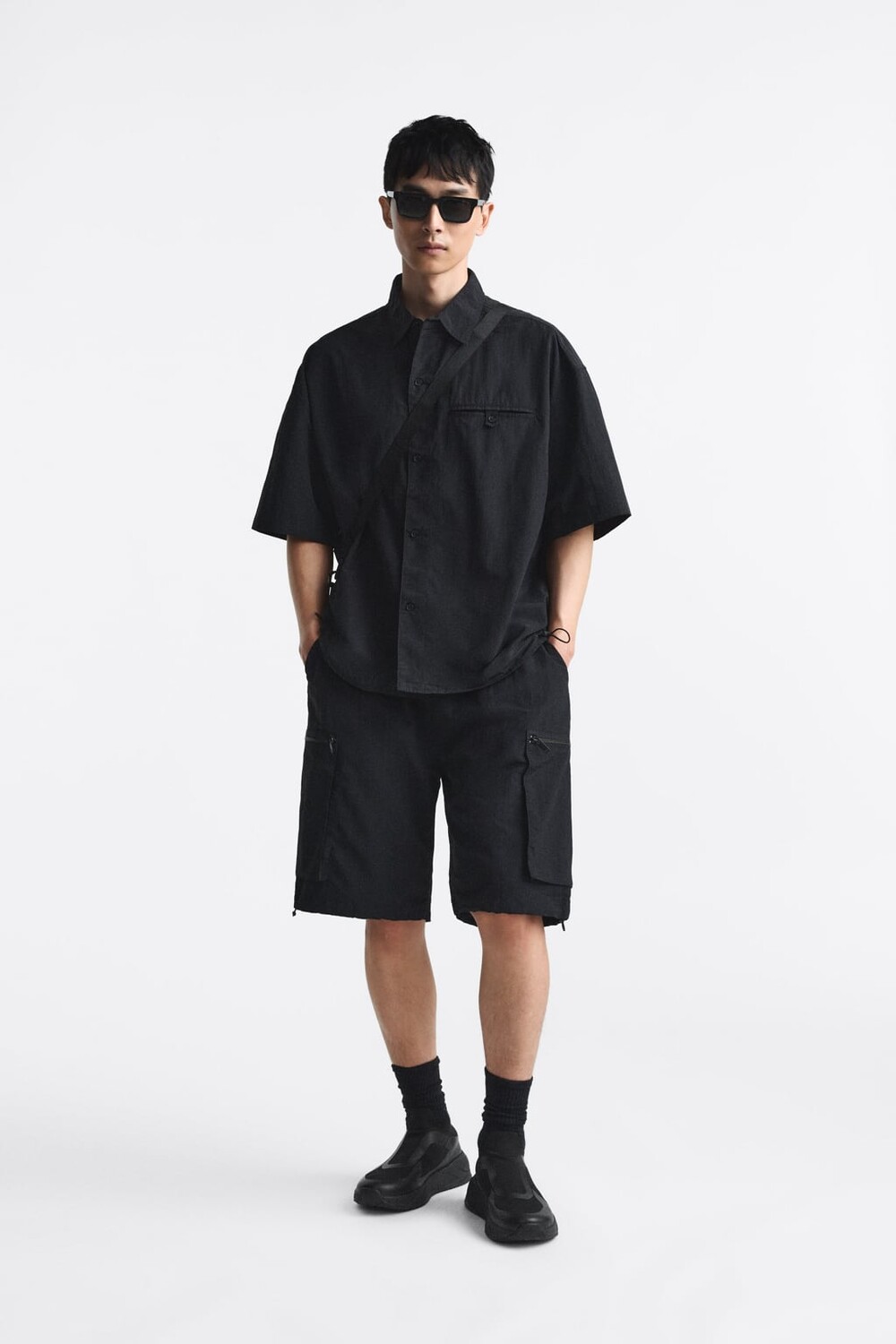 

Кроссовки для бега из трикотажной ткани ZARA, черный