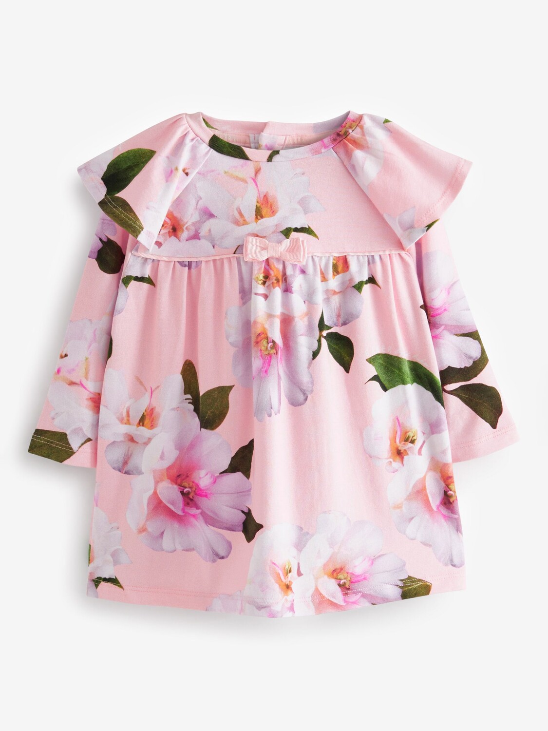 

Детское трикотажное платье с цветочным принтом Ted Baker, розовый