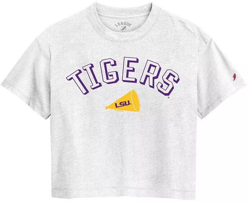 

Женская белая футболка миди League-Legacy LSU Tigers Intramural