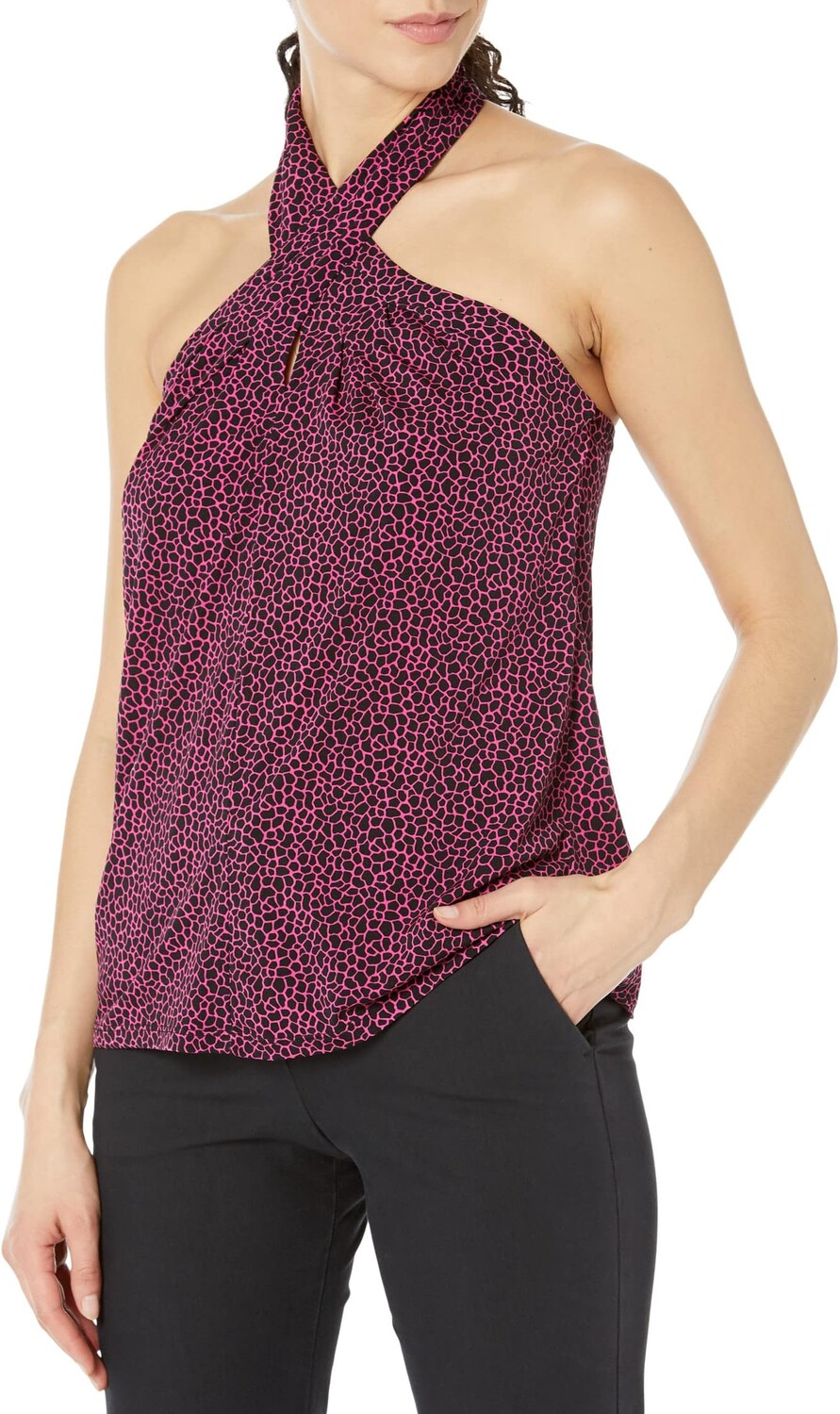 

Майка Micro Giraffe с бретелькой на шее MICHAEL Michael Kors, цвет Cerise
