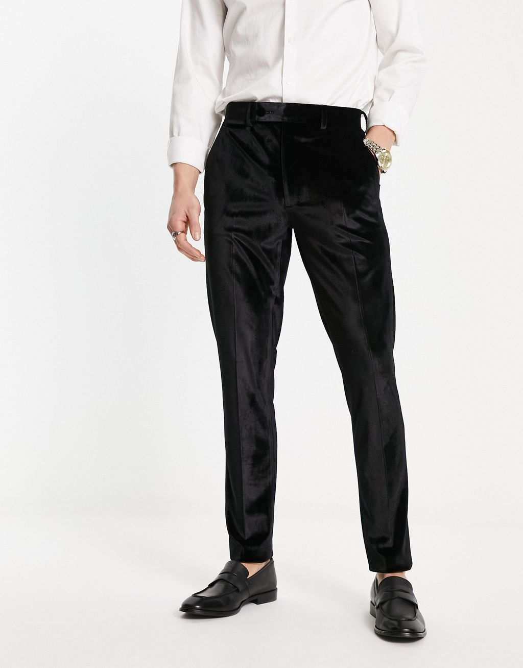 

Черные бархатные брюки скинни ASOS DESIGN