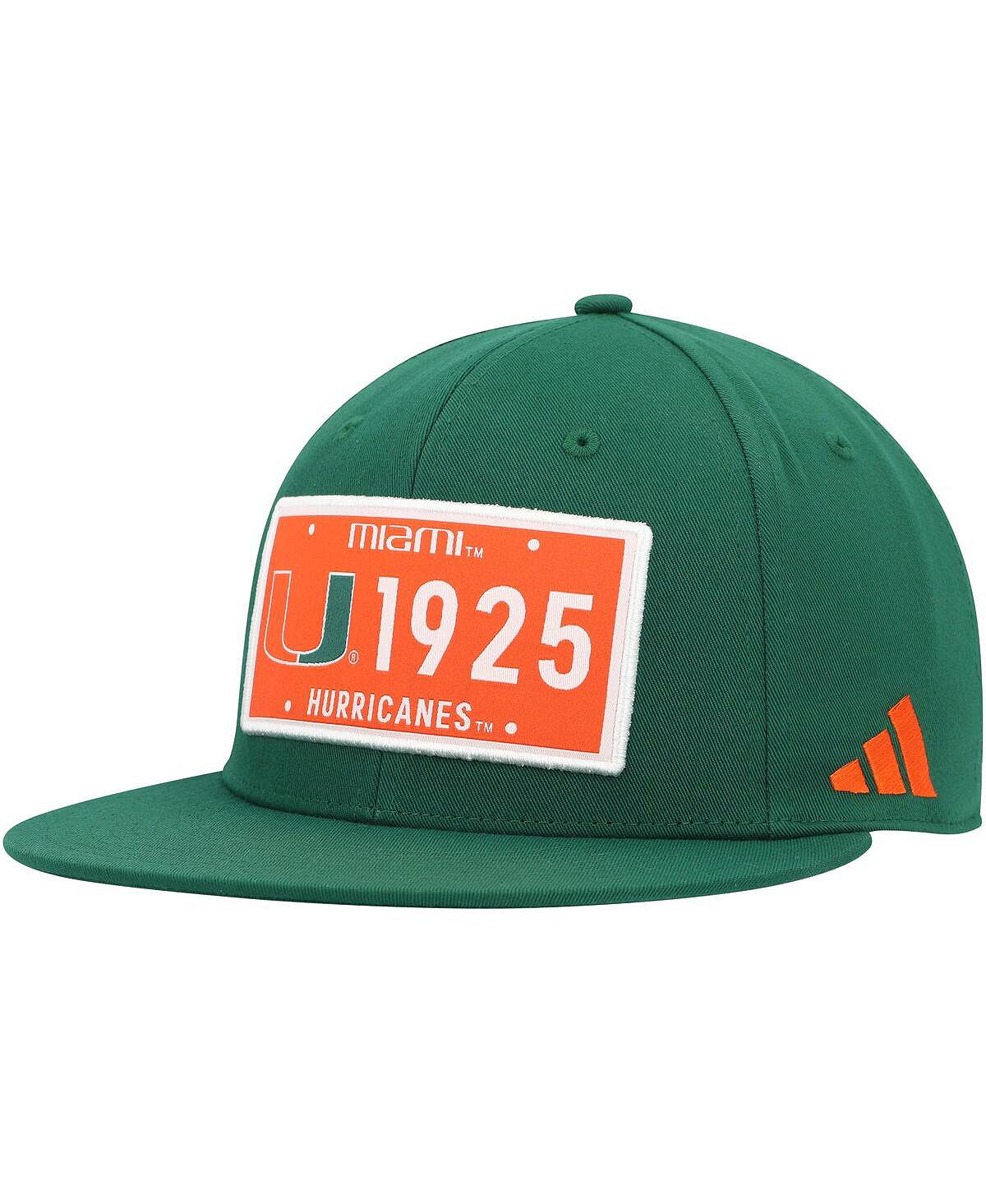 Мужская зеленая кепка Snapback Miami Hurricanes Seted adidas