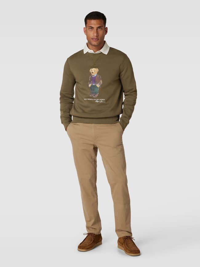 

Толстовка с принтом этикетки Polo Ralph Lauren, оливково-зеленый