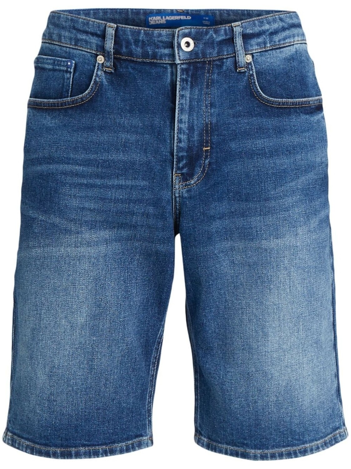 

Karl Lagerfeld Jeans джинсовые шорты-бермуды с нашивкой-логотипом, синий