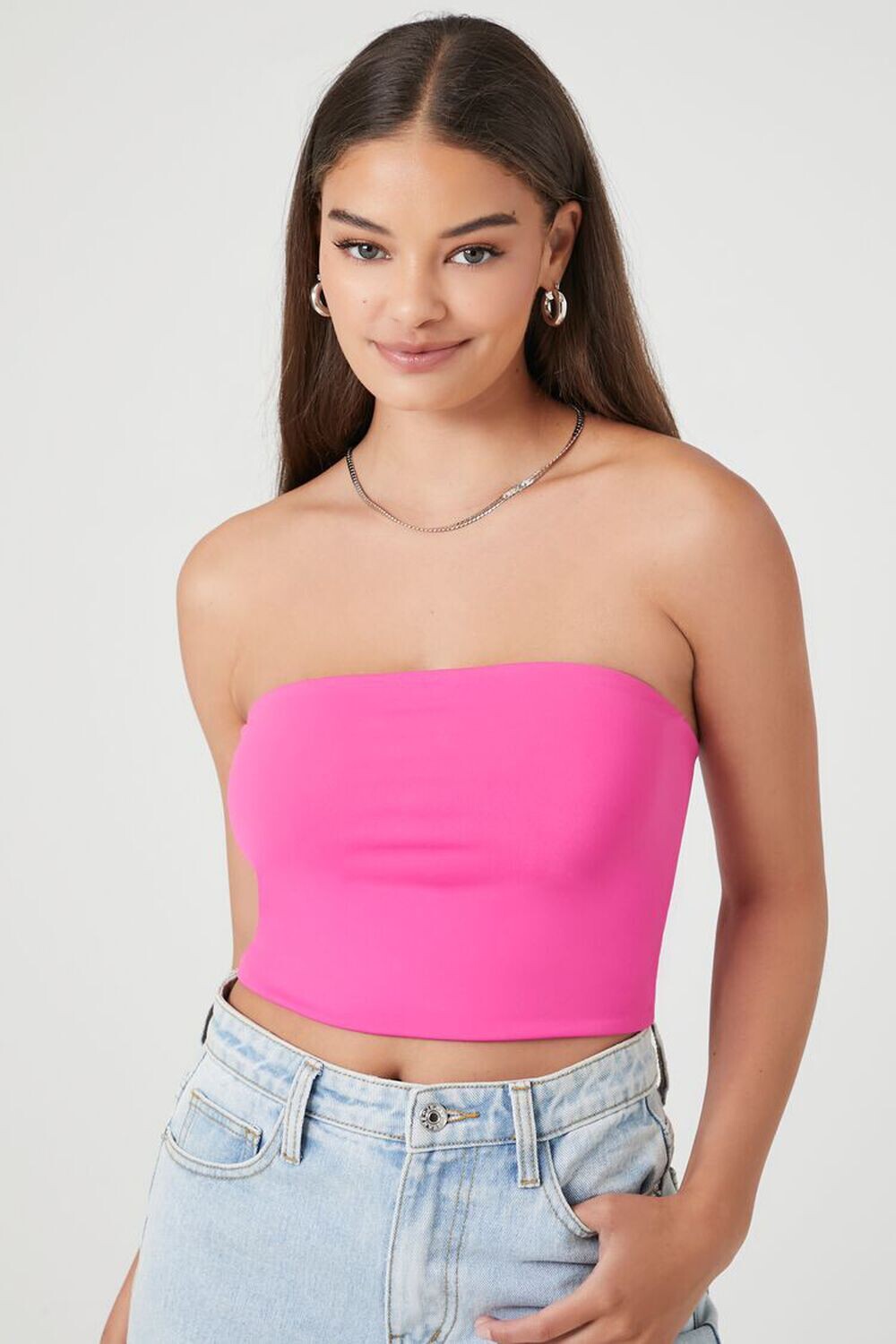 

Укороченный топ-труба Contour Forever 21, фуксия
