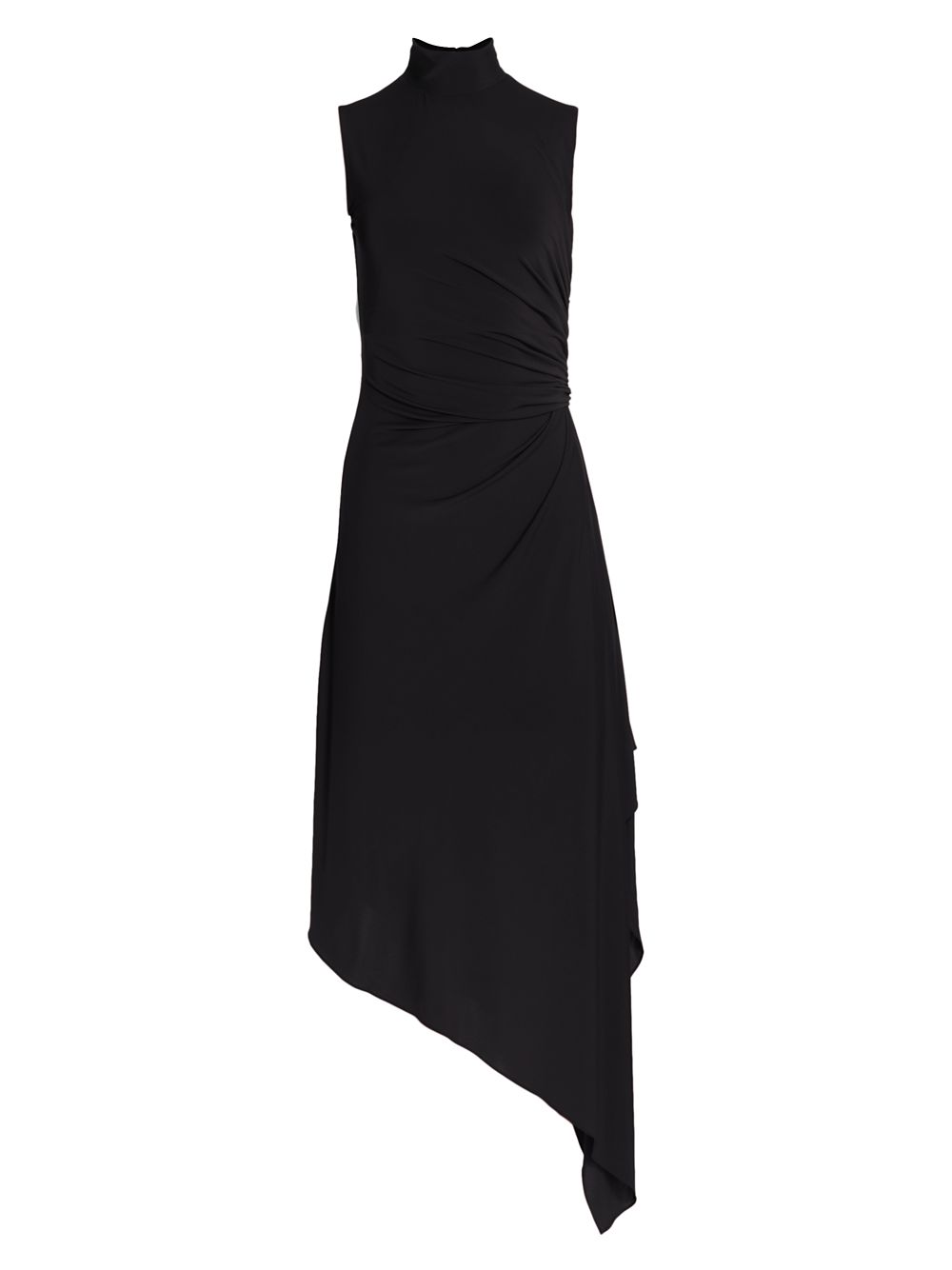 Асимметричное платье из джерси Layla с драпировкой Halston, черный