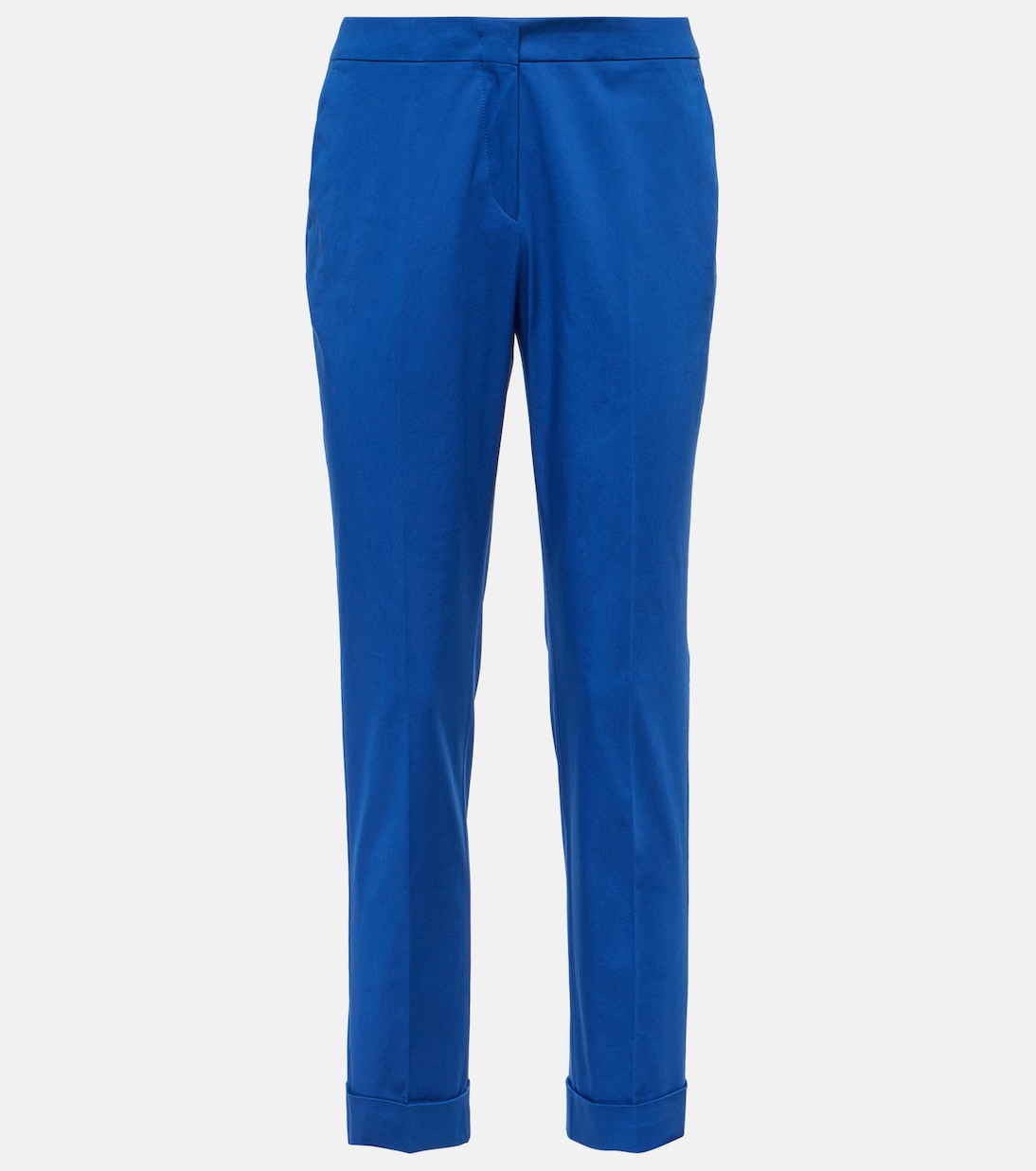 Узкие брюки из смесового хлопка с высокой посадкой Etro, синий зауженные брюки из смесового хлопка с высокой посадкой etro бежевый