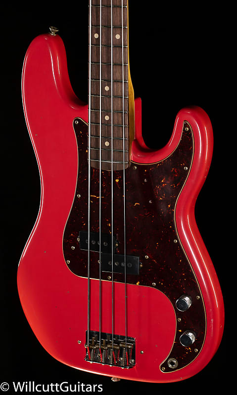 Басс гитара Fender Custom Shop Pino Palladino Signature Precision Bass Rosewood Fingerboard Fiesta Red over Desert Sand электрогитара dean usa leslie west signature tattered n torn relic