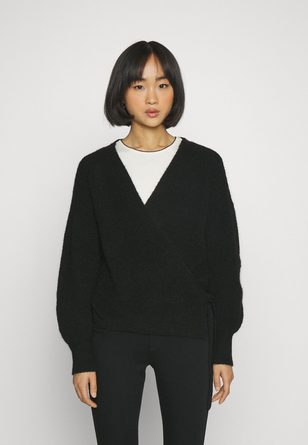 

Кардиган PCELLEN WRAP CARDIGAN Pieces Petite, черный
