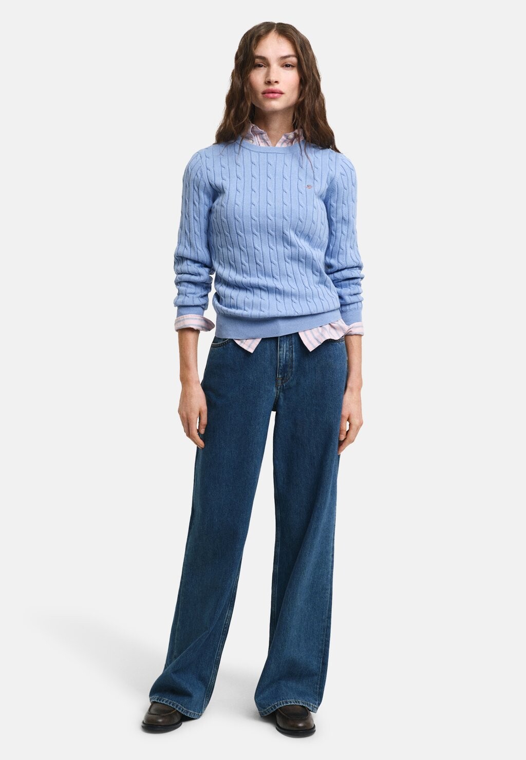 

Джемпер STRETCH CABLE C NECK GANT, белый