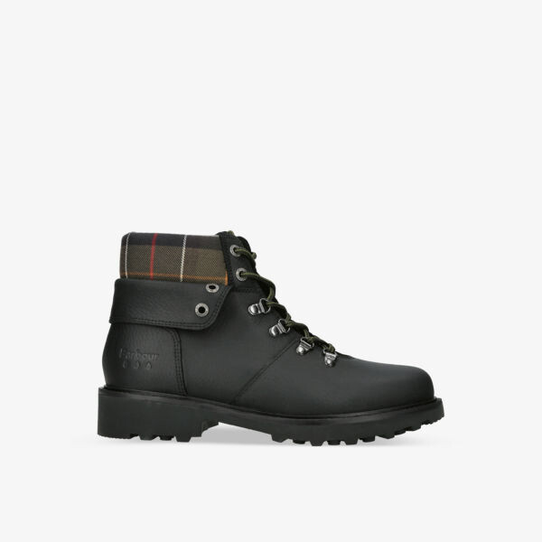 

Кожаные походные ботинки с отделкой в клетку тартан Barbour, черный