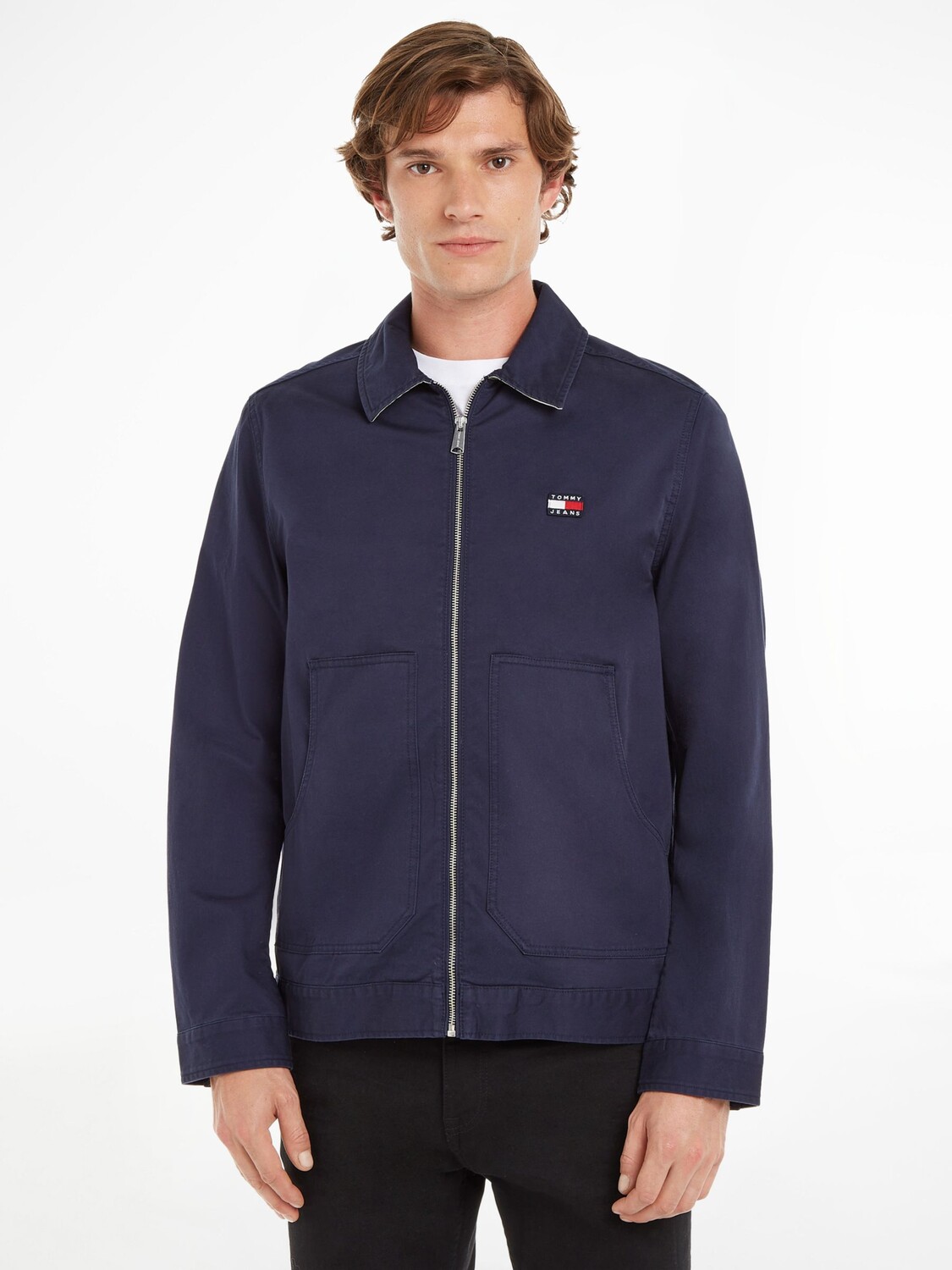 

Хлопковая куртка Tommy Hilfiger Regular, темно-синяя, Синий