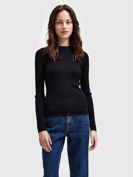 Облегающий свитер Selected Femme, черный облегающий свитер selected femme бежевый