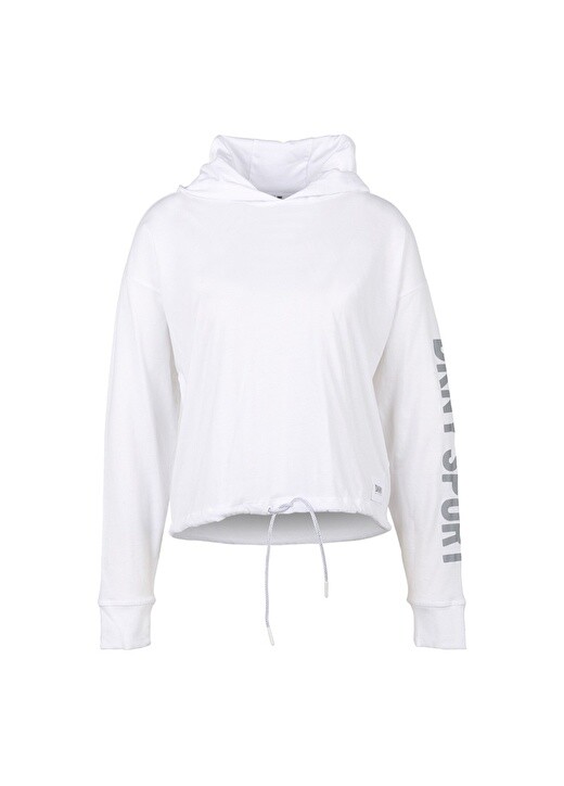 

Белая женская толстовка с воротником с капюшоном и принтом Dkny Jeans, Белый
