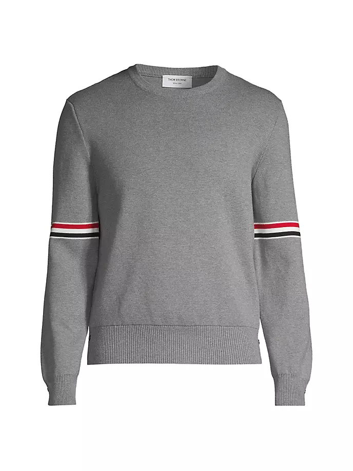 

Свитер Milano Stitch с круглым вырезом Thom Browne, серый